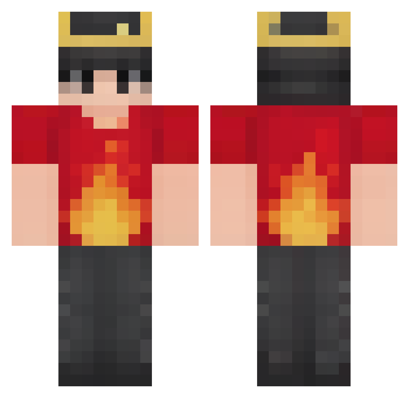 PrimeMikey_ Minecraft skin, front and back view