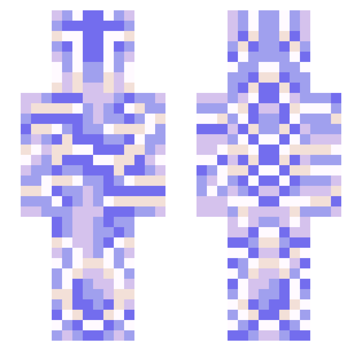 baavx Minecraft skin, front and back view