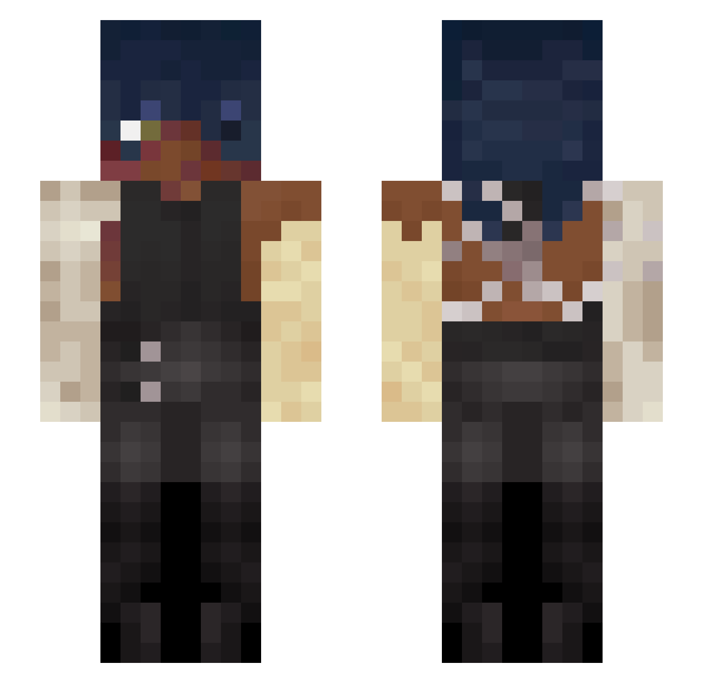 Poisson_Lotus Minecraft skin, front and back view