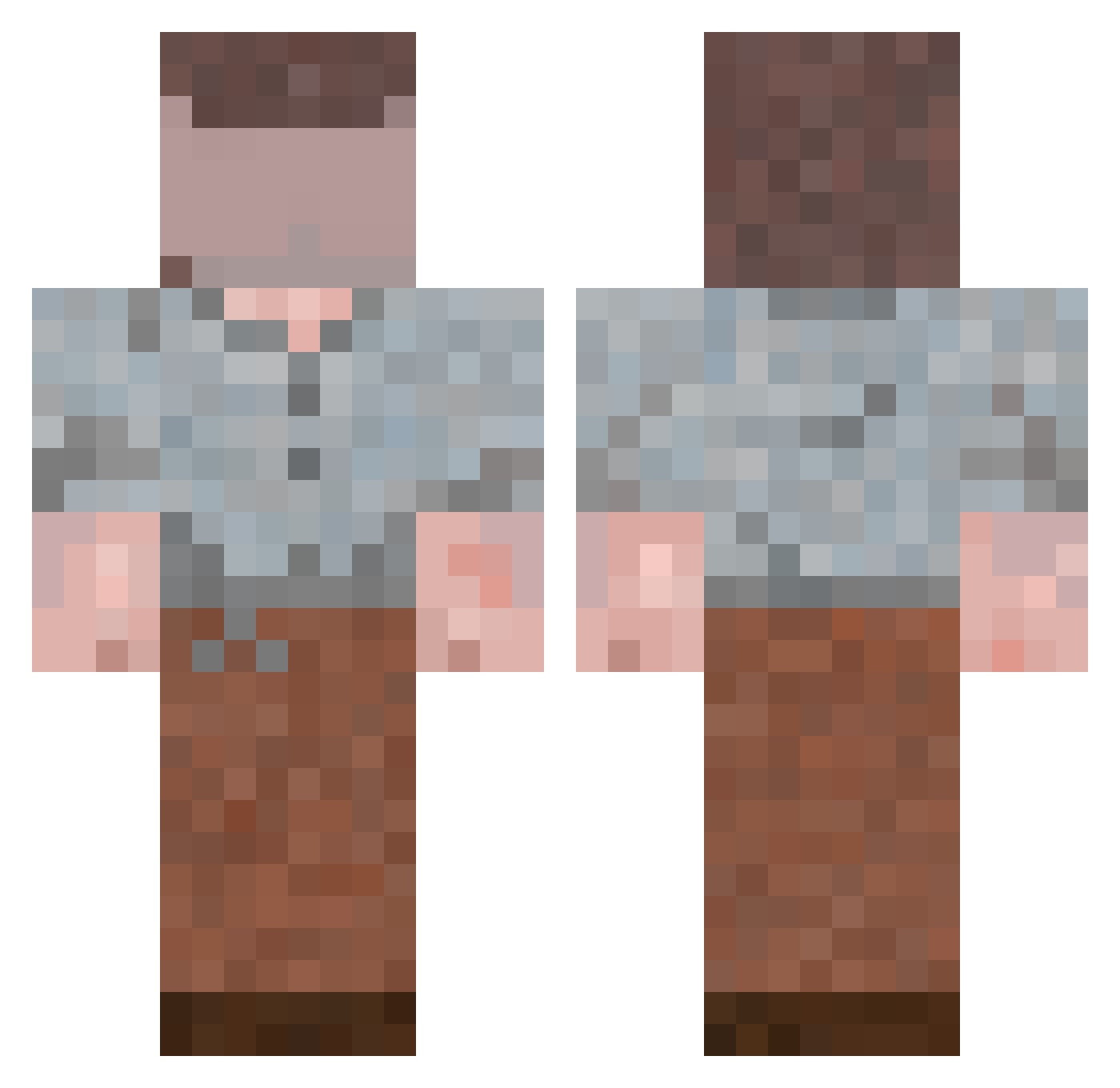 hipthrusts Minecraft skin, front and back view