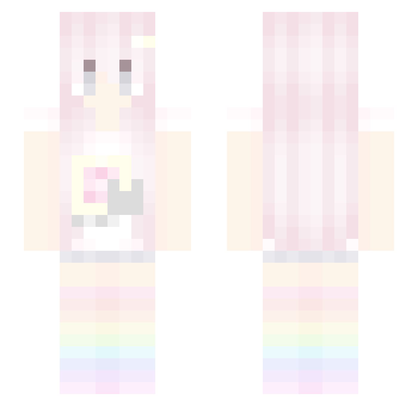 meioka Minecraft skin, front and back view