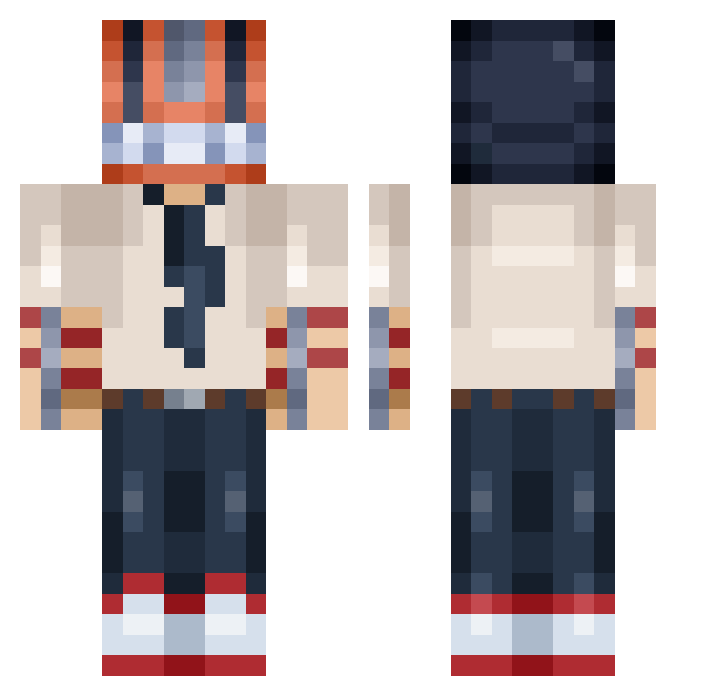 dero1305 Minecraft skin, front and back view
