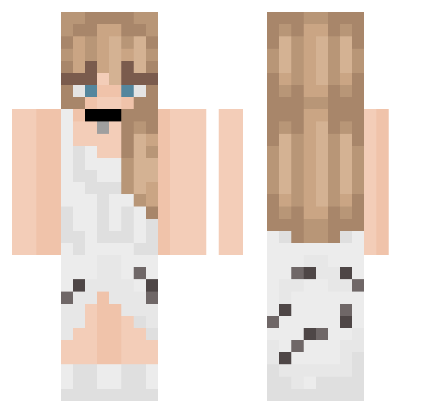 ariana03 Minecraft skin, front and back view