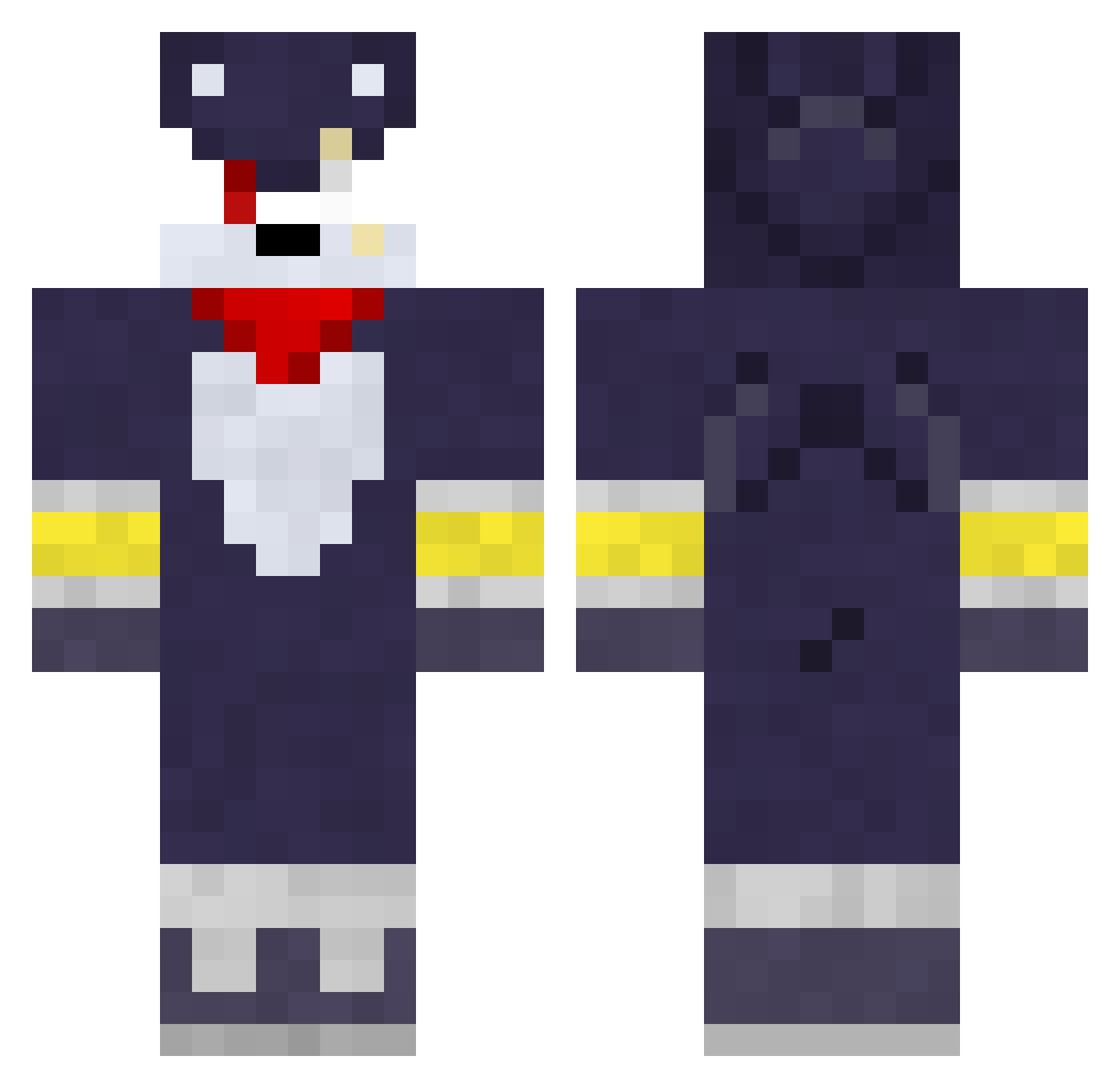 rockdash Minecraft skin, front and back view