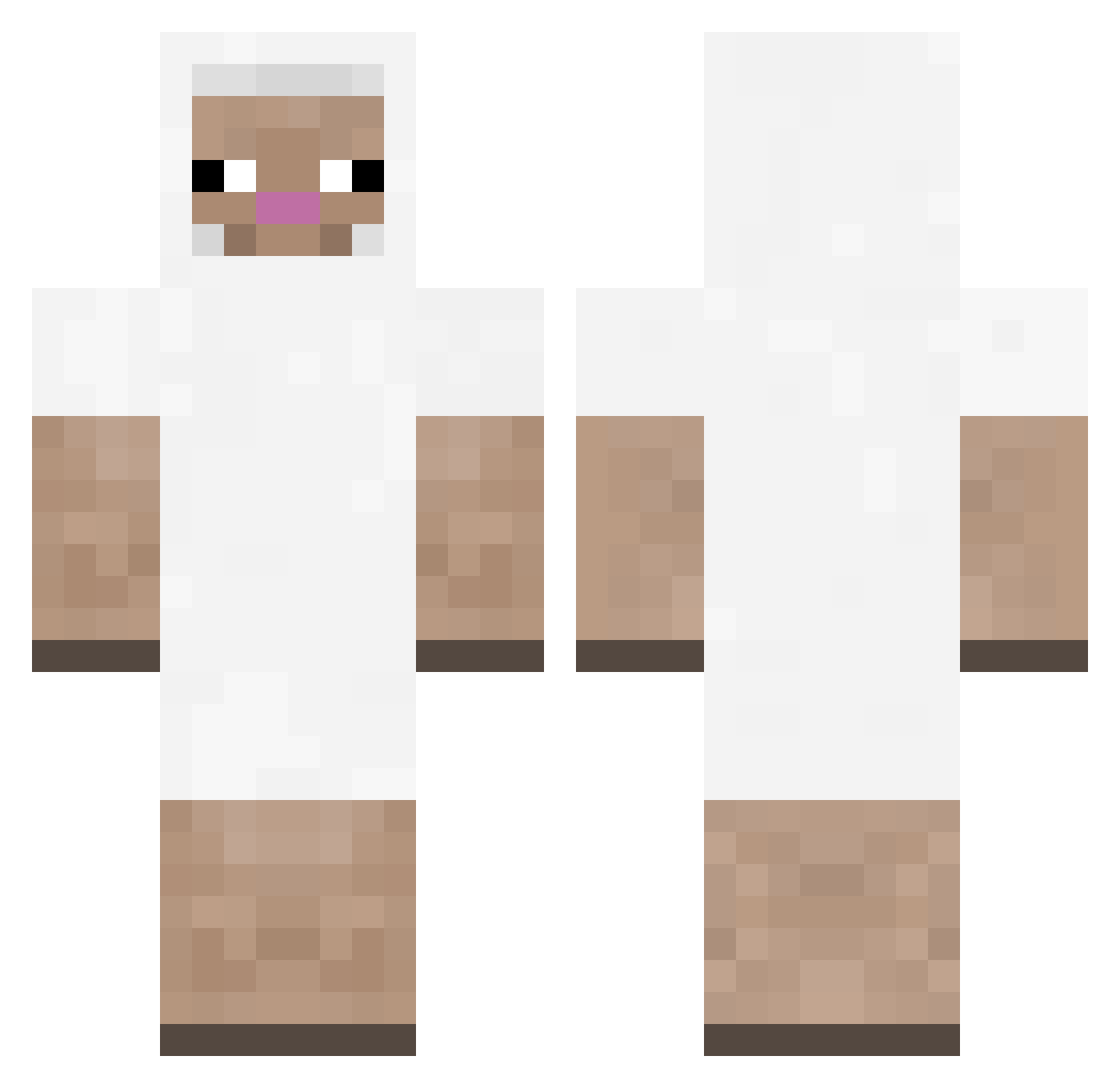 Rode Minecraft skin, front and back view