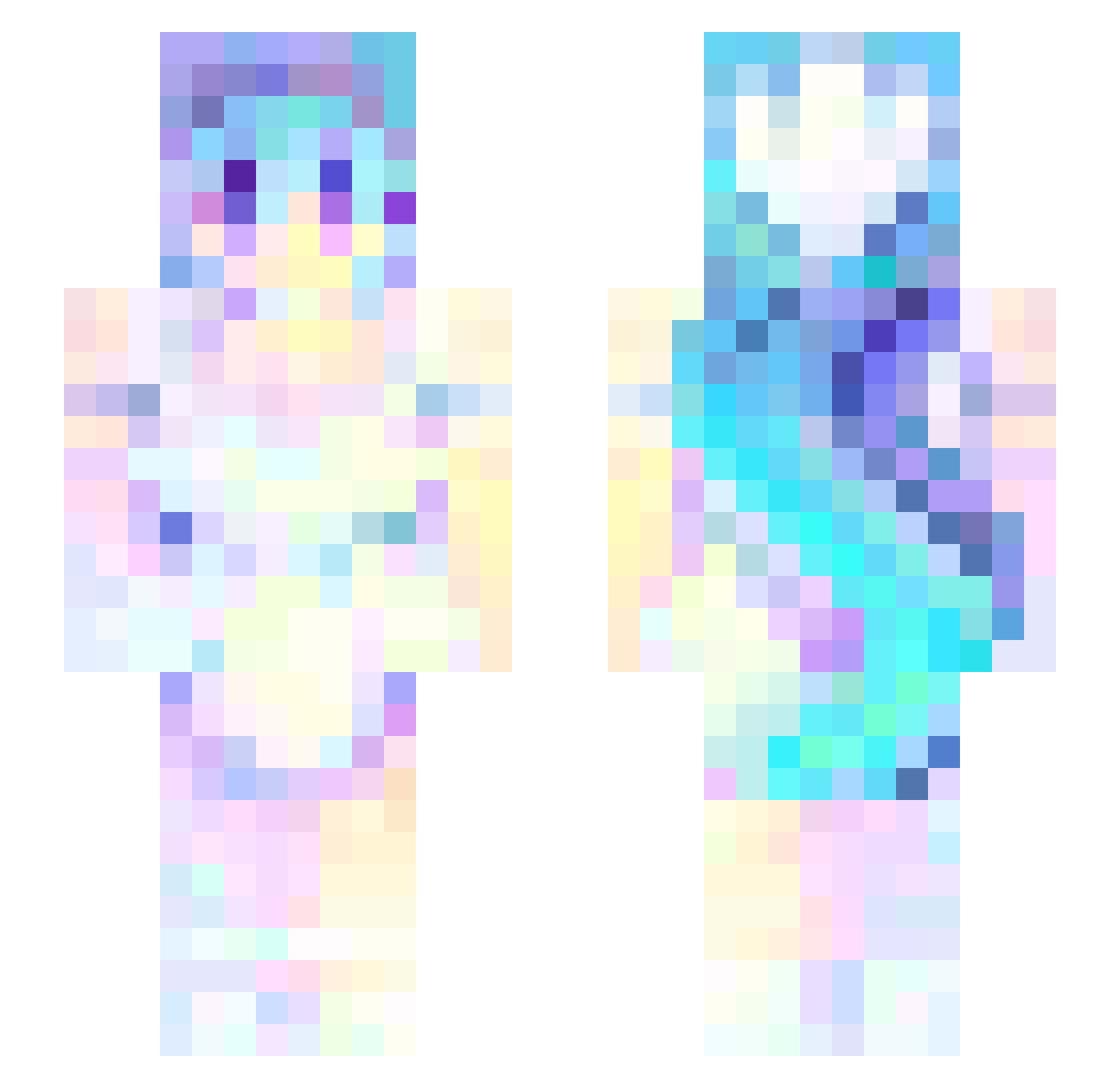 _Junmc Minecraft skin, front and back view
