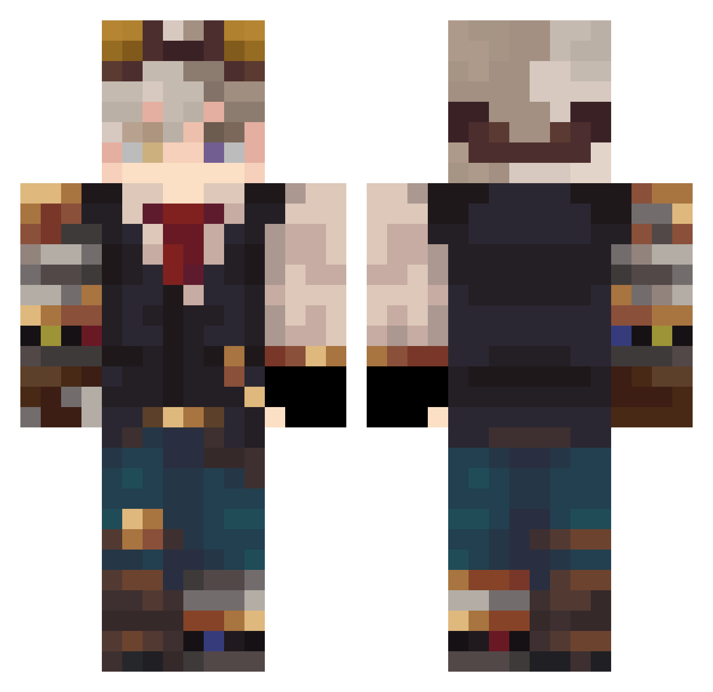 SimranjitS Minecraft skin, front and back view