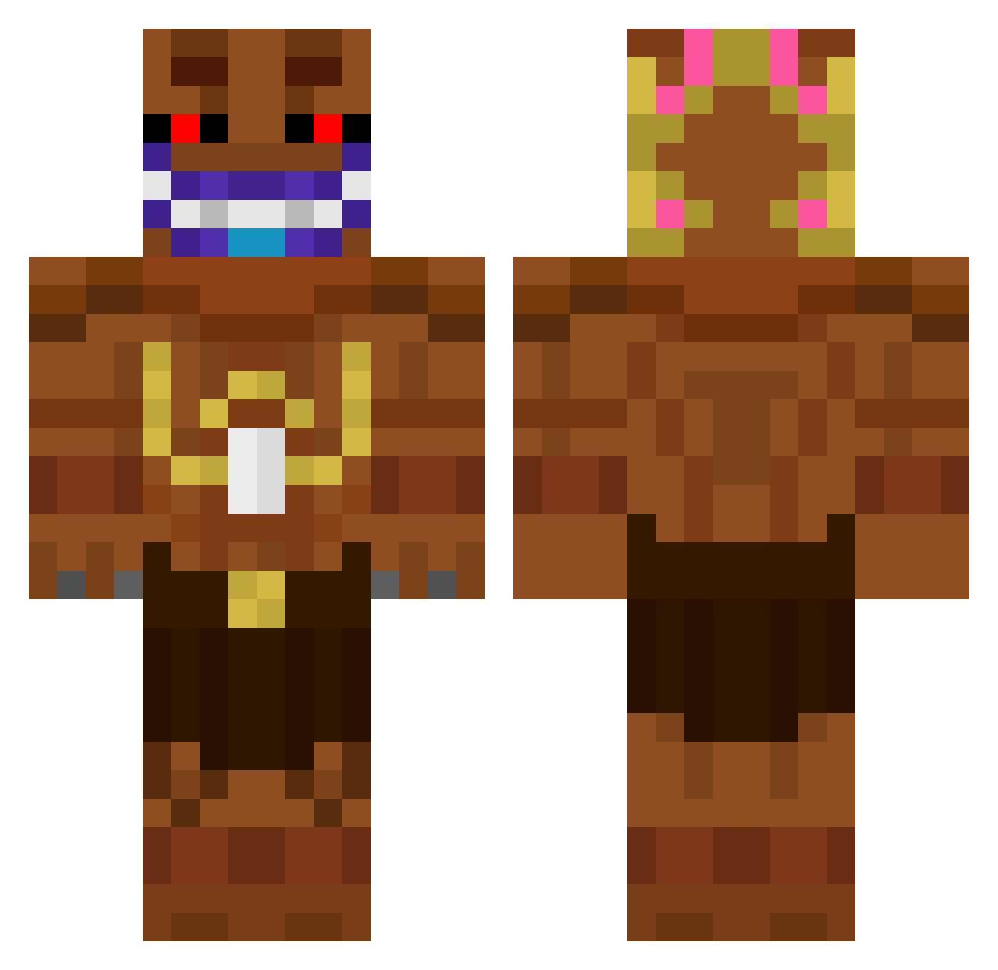 kszu Minecraft skin, front and back view