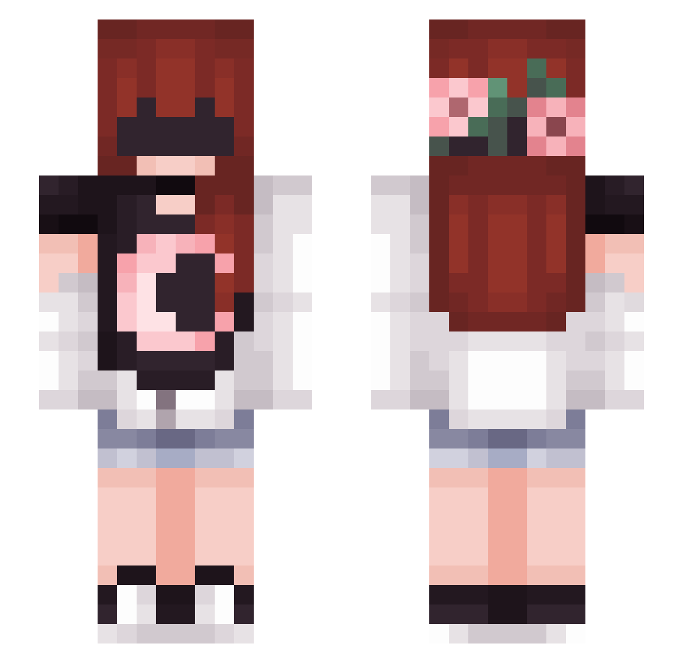 ___tu___ Minecraft skin, front and back view