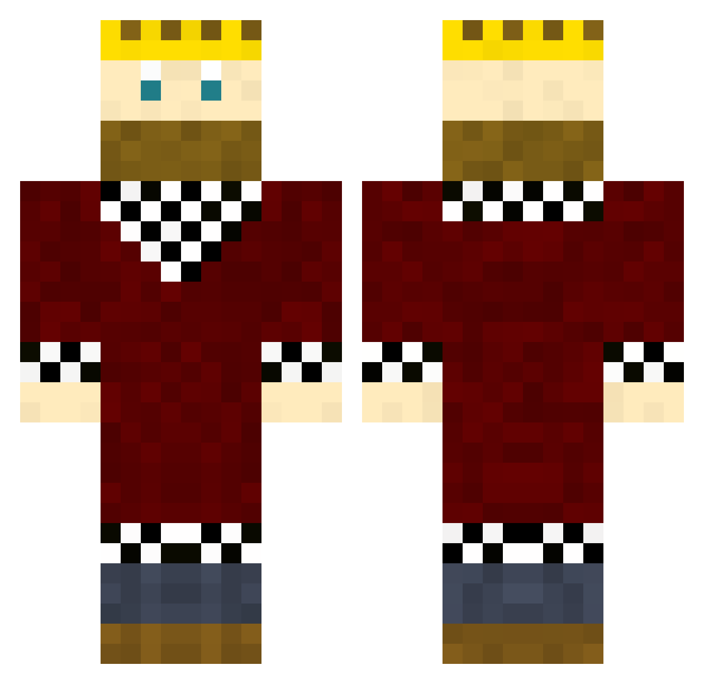 eludes Minecraft skin, front and back view