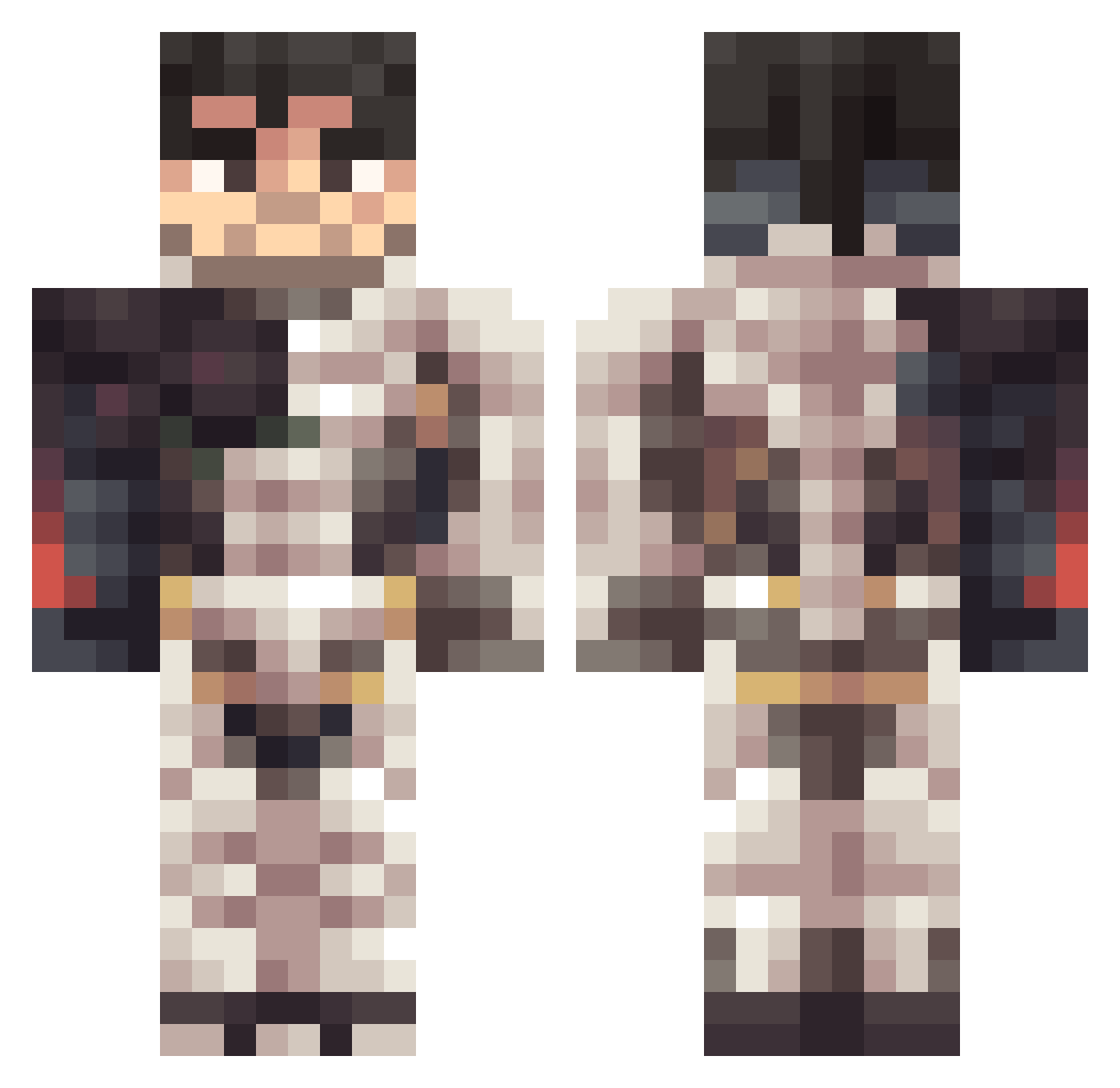 Tmsb1999 Minecraft skin, front and back view