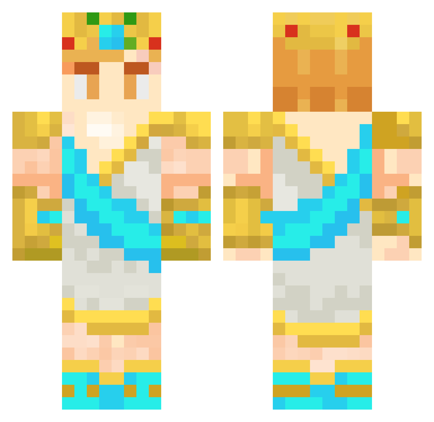 lMorningstarl Minecraft skin, front and back view