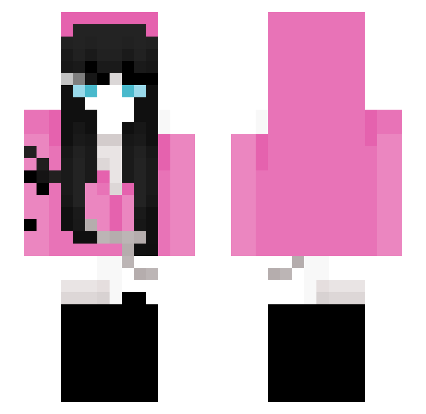 Ruby_BOOM Minecraft skin, front and back view