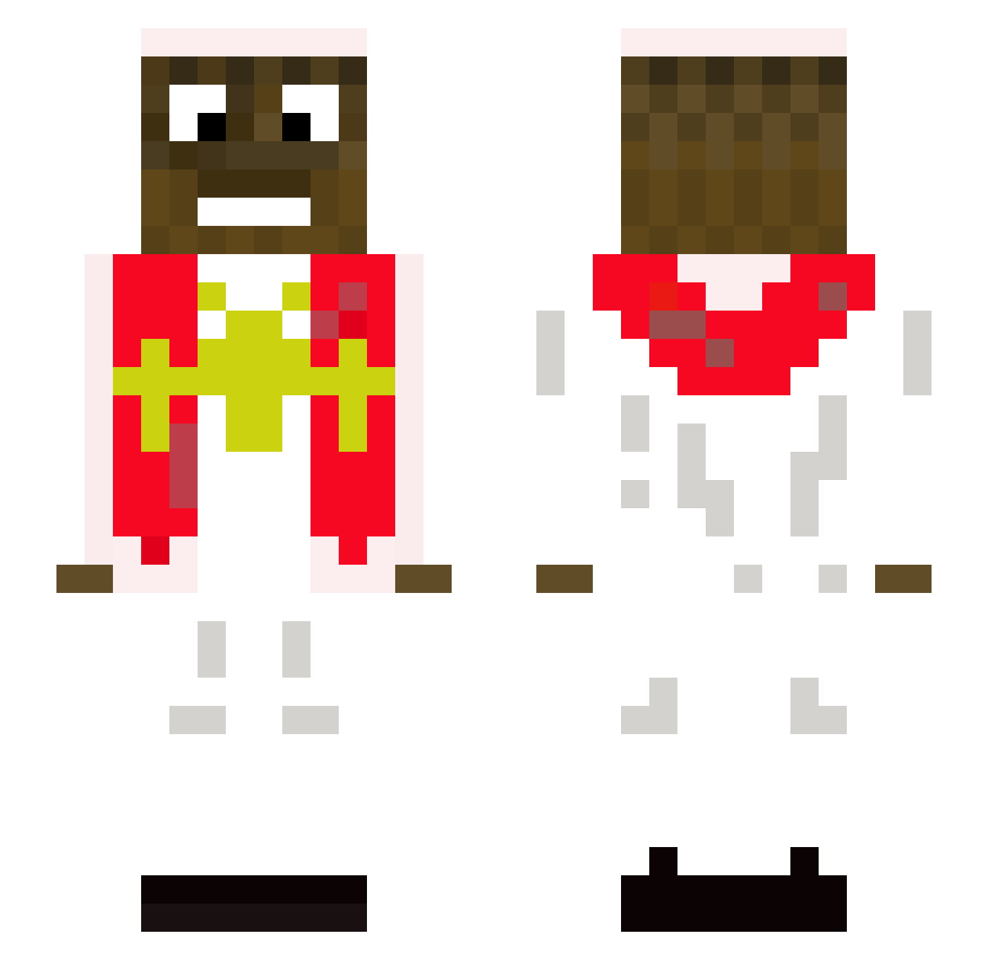 Bruzdzilla Minecraft skin, front and back view