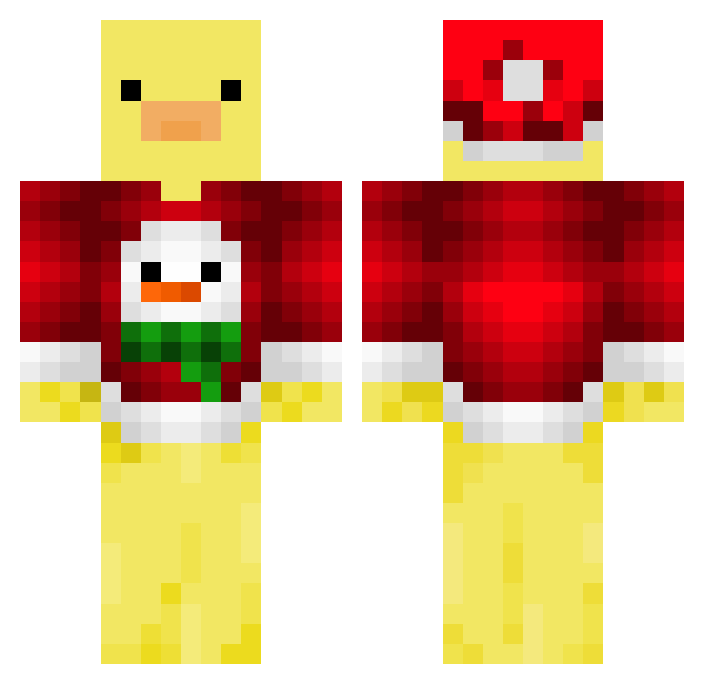 UnHolyHeavens Minecraft skin, front and back view
