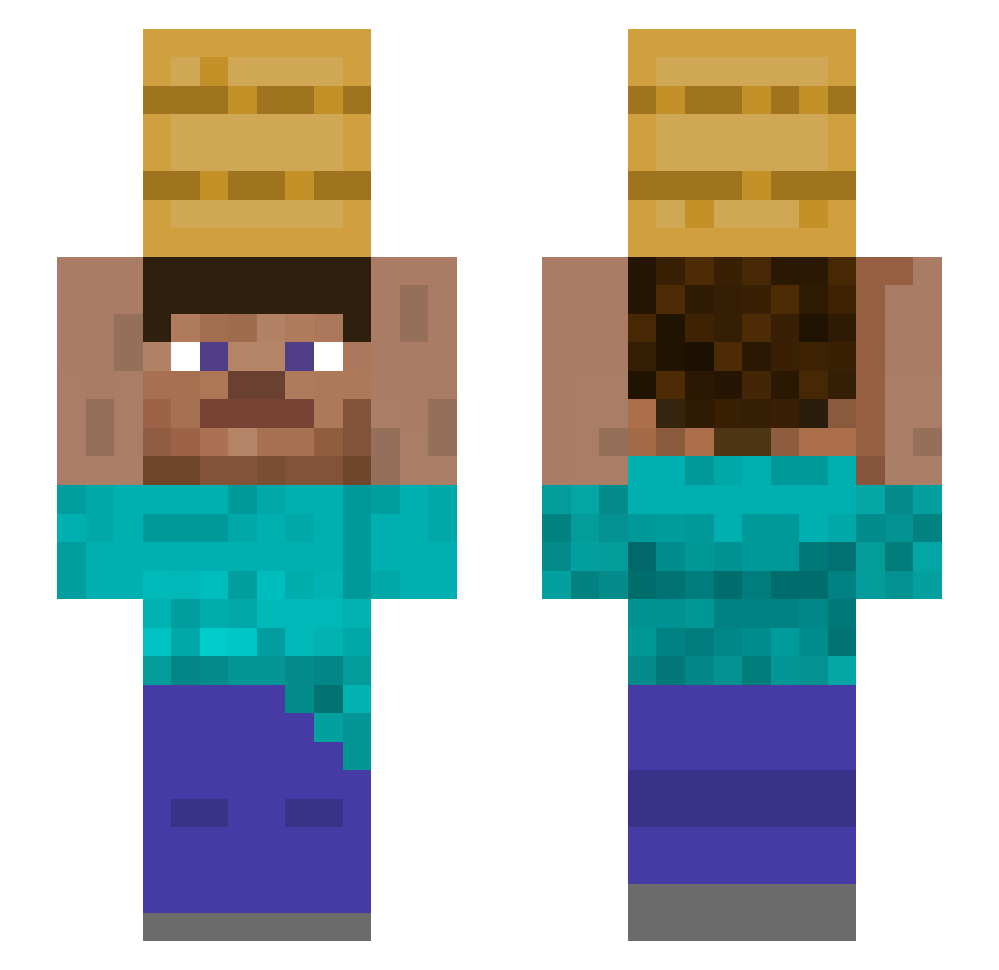 NotAdxm Minecraft skin, front and back view