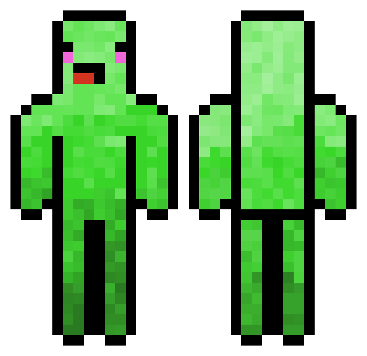 SeniorSquash741 Minecraft skin, front and back view