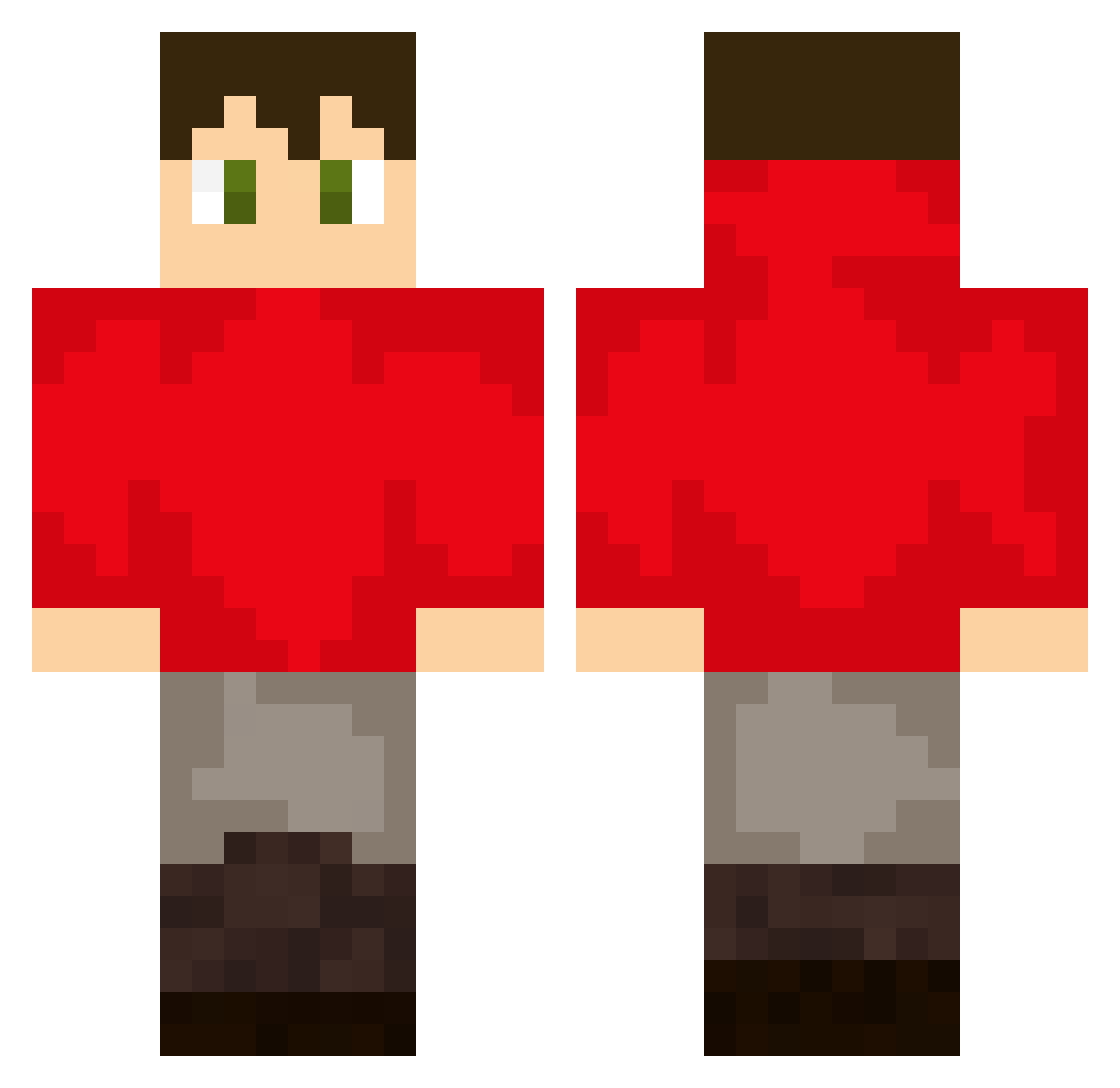WinnieBelly Minecraft skin, front and back view