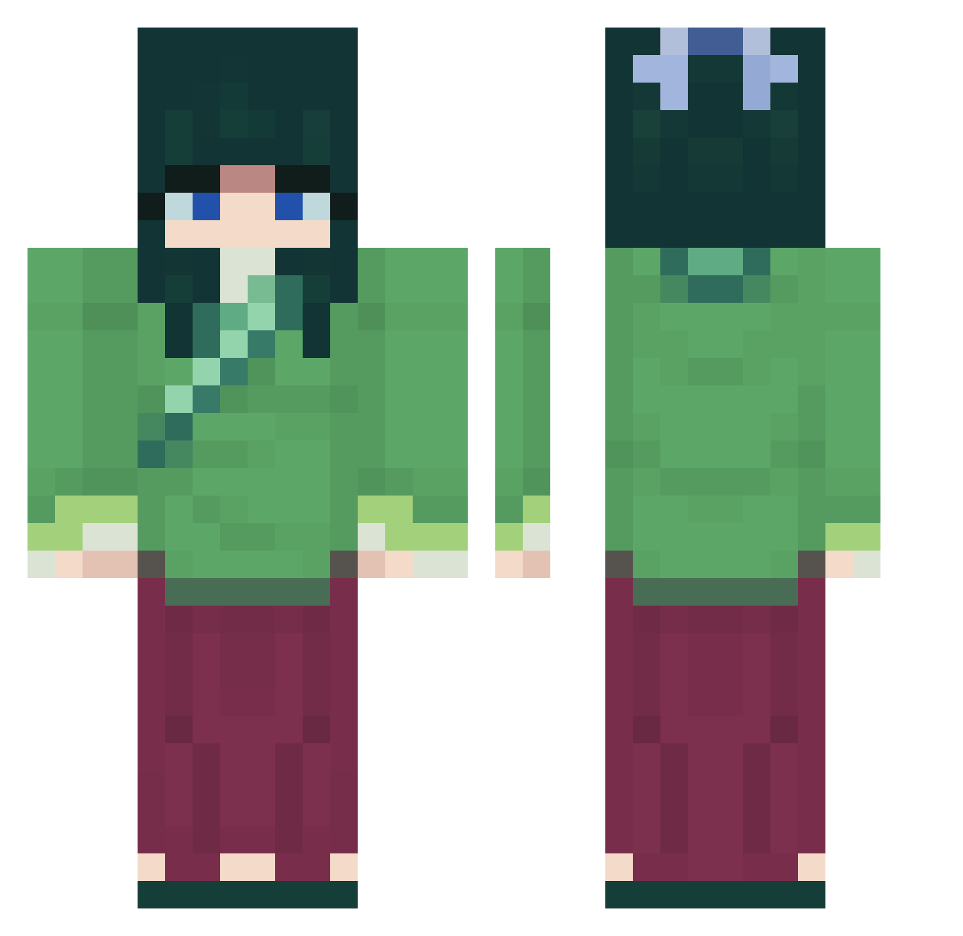 abelzinha Minecraft skin, front and back view