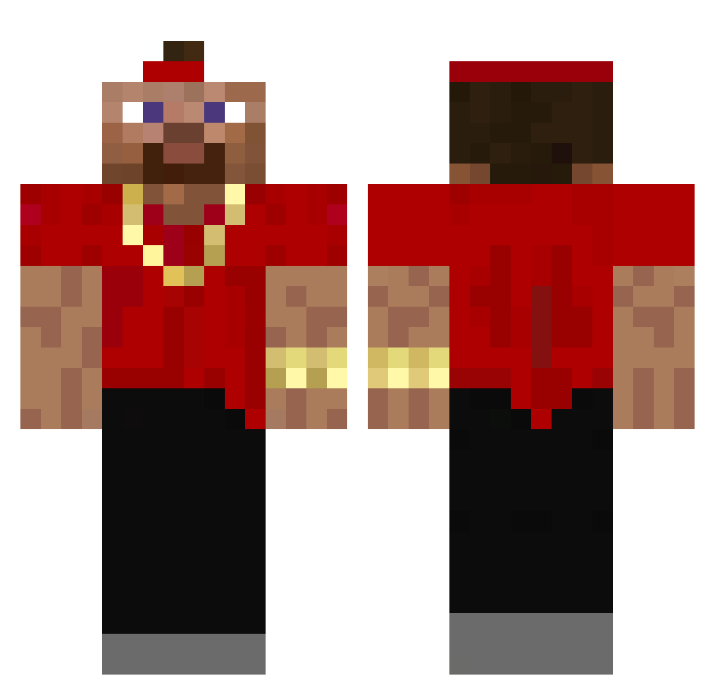 KK2Swag Minecraft skin, front and back view