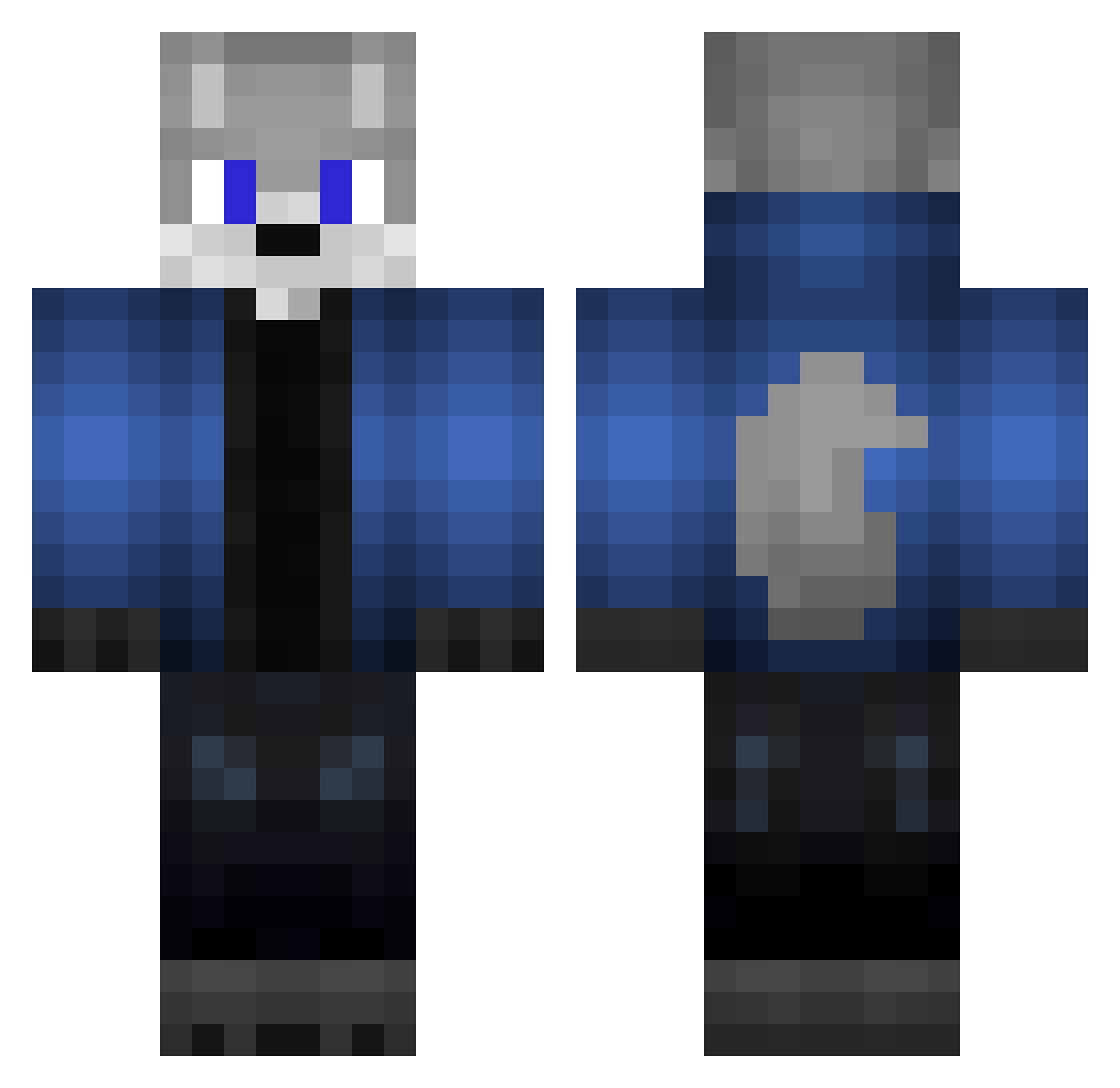 Thunder0304 Minecraft skin, front and back view