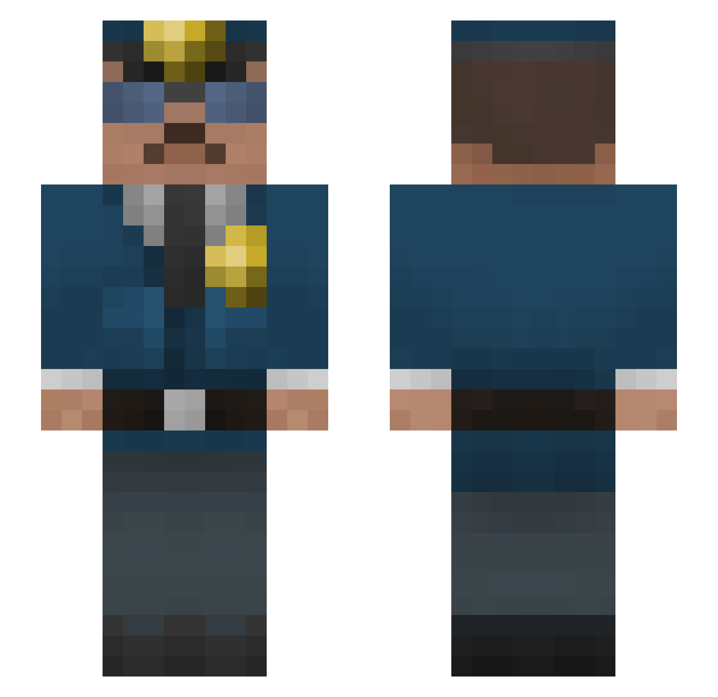 Brynolfs Minecraft skin, front and back view