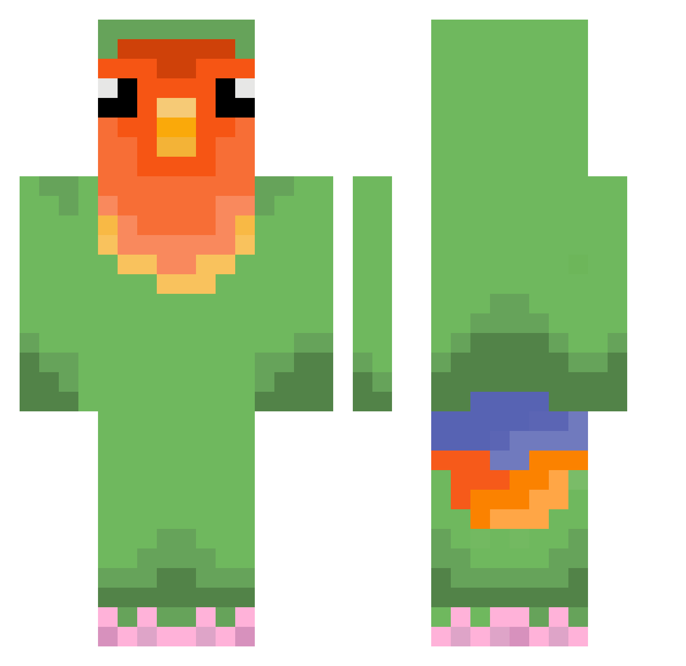 MetalBird23 Minecraft skin, front and back view