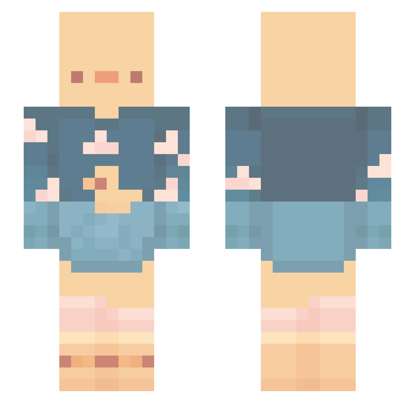 SistersAshes Minecraft skin, front and back view