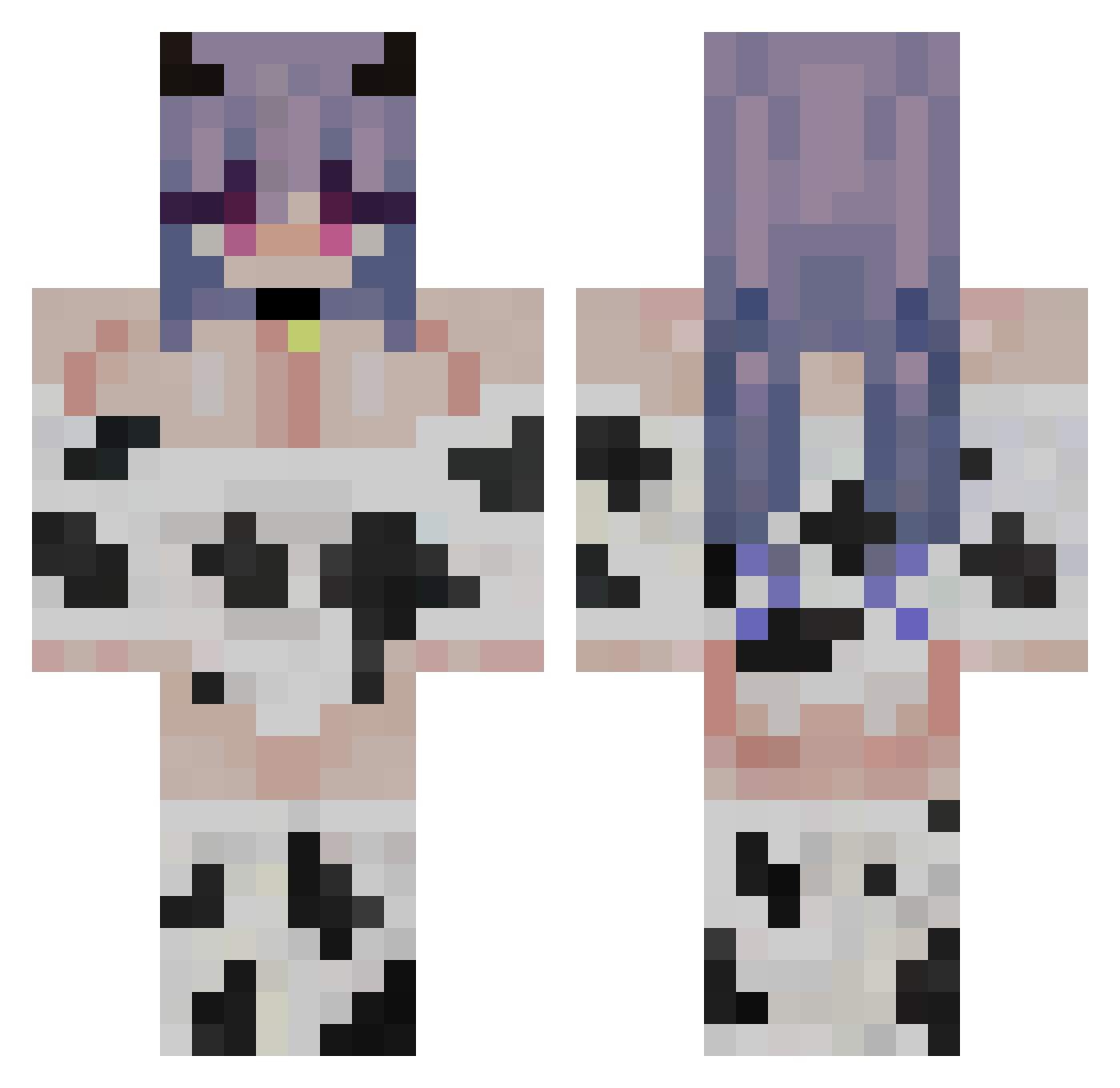 Cajus03 Minecraft skin, front and back view
