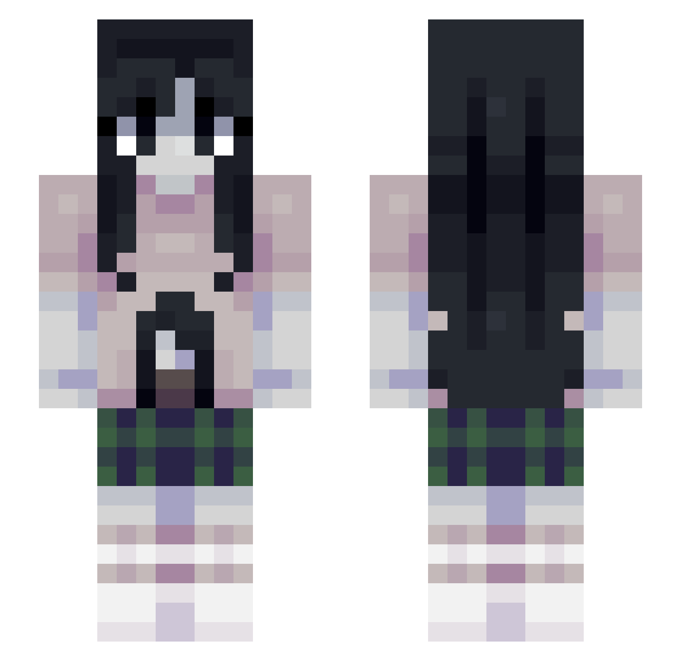 UvaMofada Minecraft skin, front and back view
