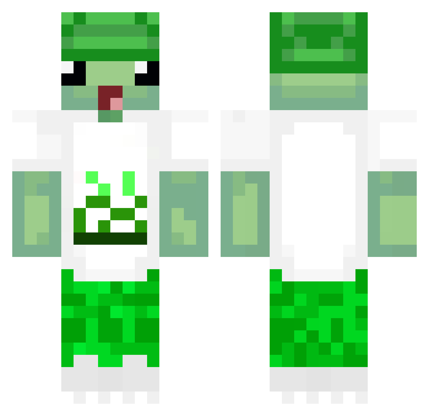 pornuw Minecraft skin, front and back view