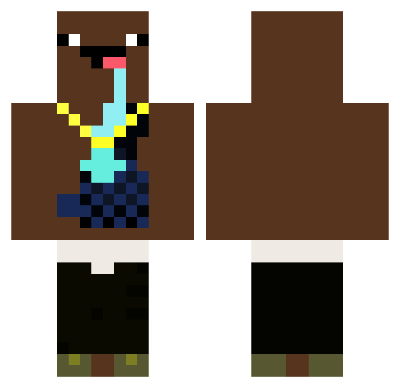 ref Minecraft skin, front and back view