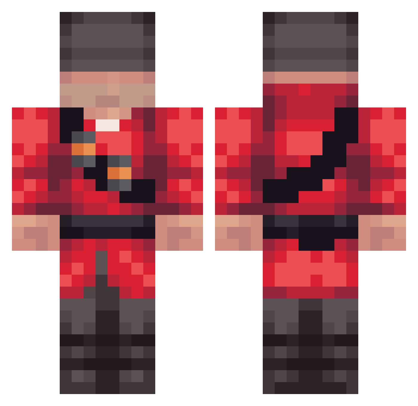 Xdionly Minecraft skin, front and back view