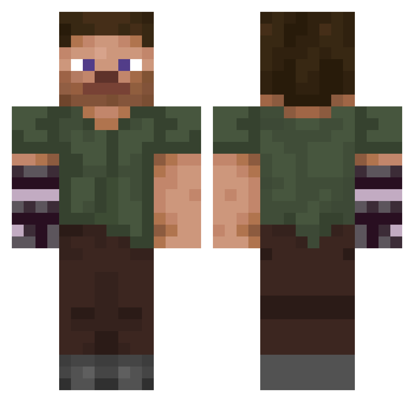 Cronkavious Minecraft skin, front and back view