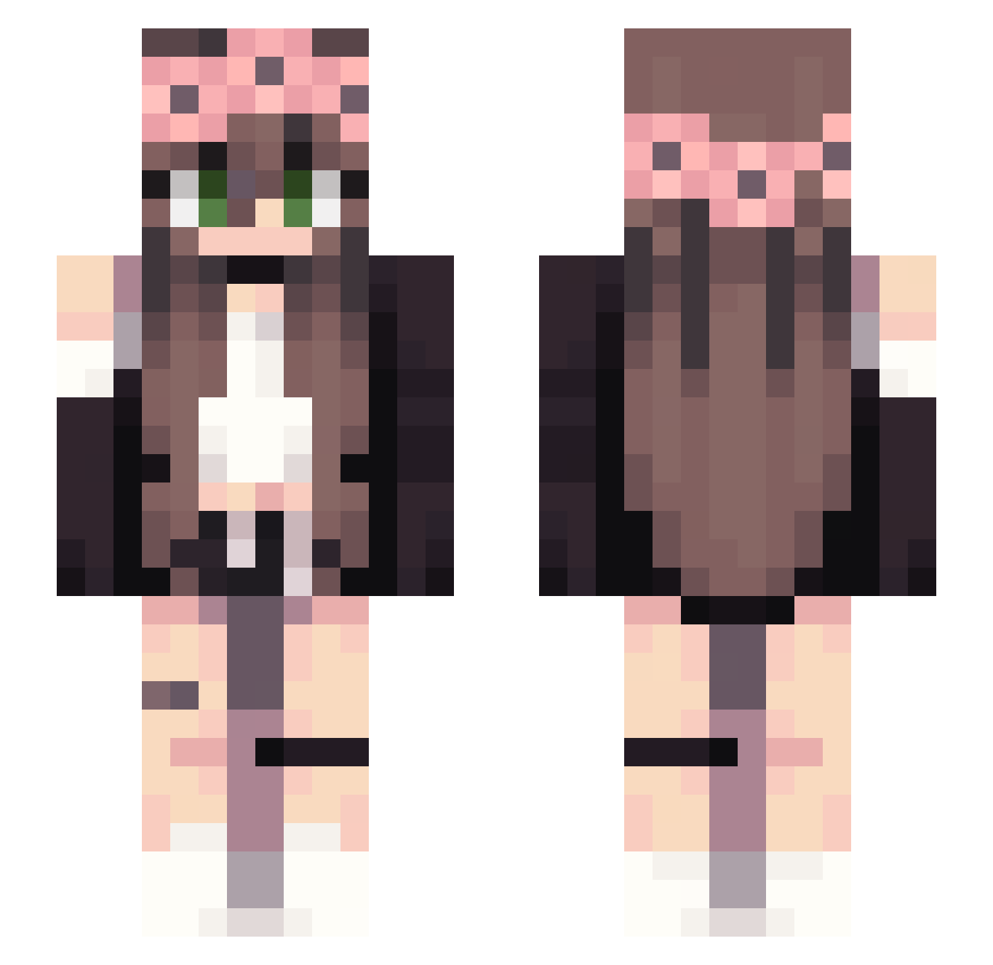 Lu_na1232 Minecraft skin, front and back view