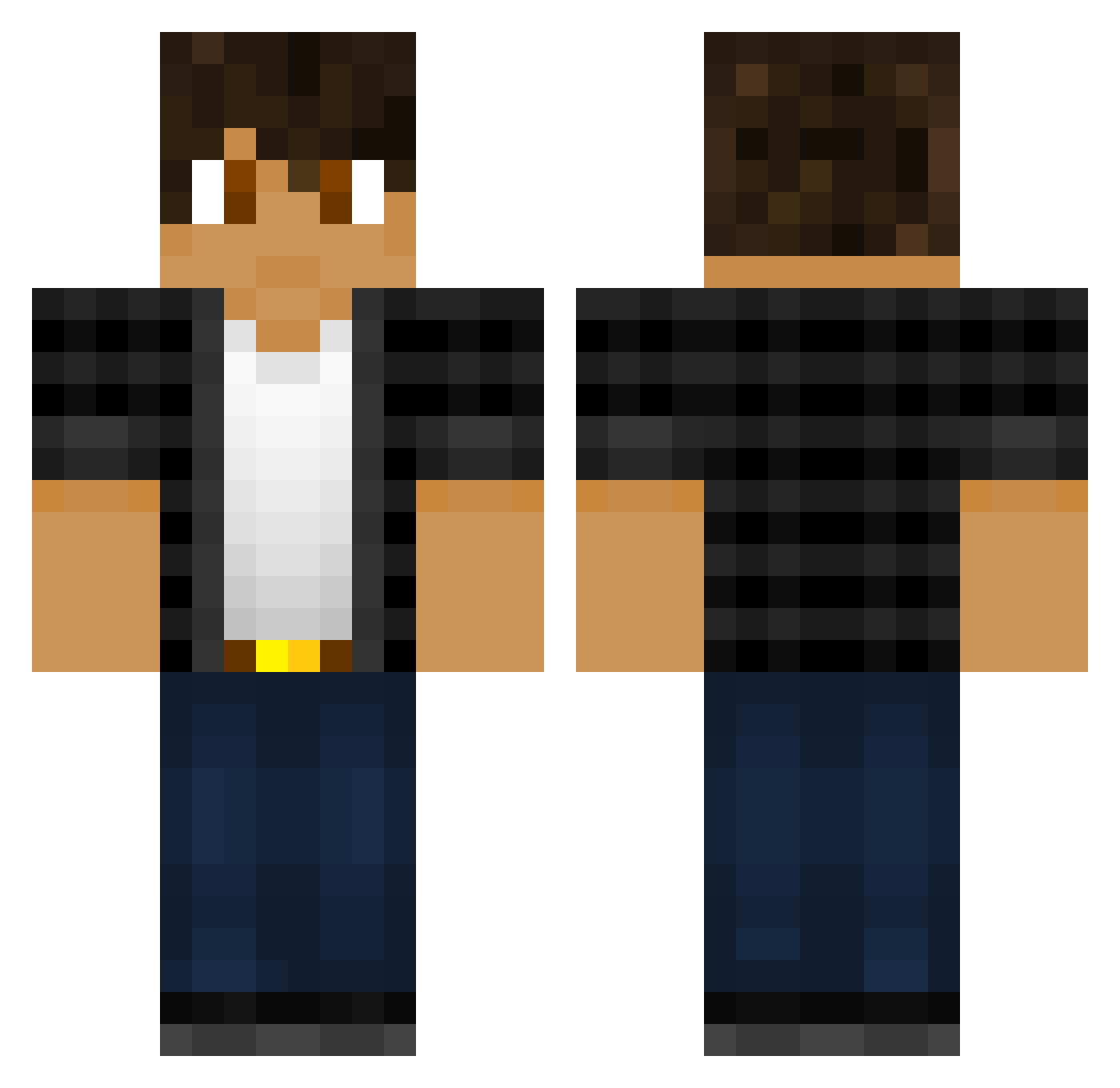 Controson Minecraft skin, front and back view