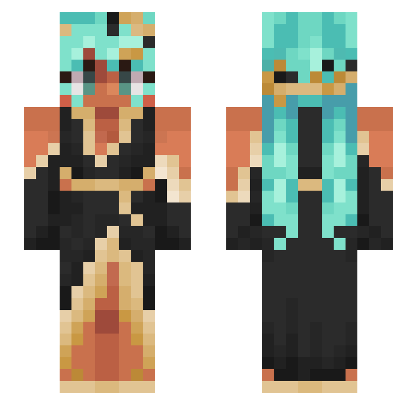 Nasalization Minecraft skin, front and back view