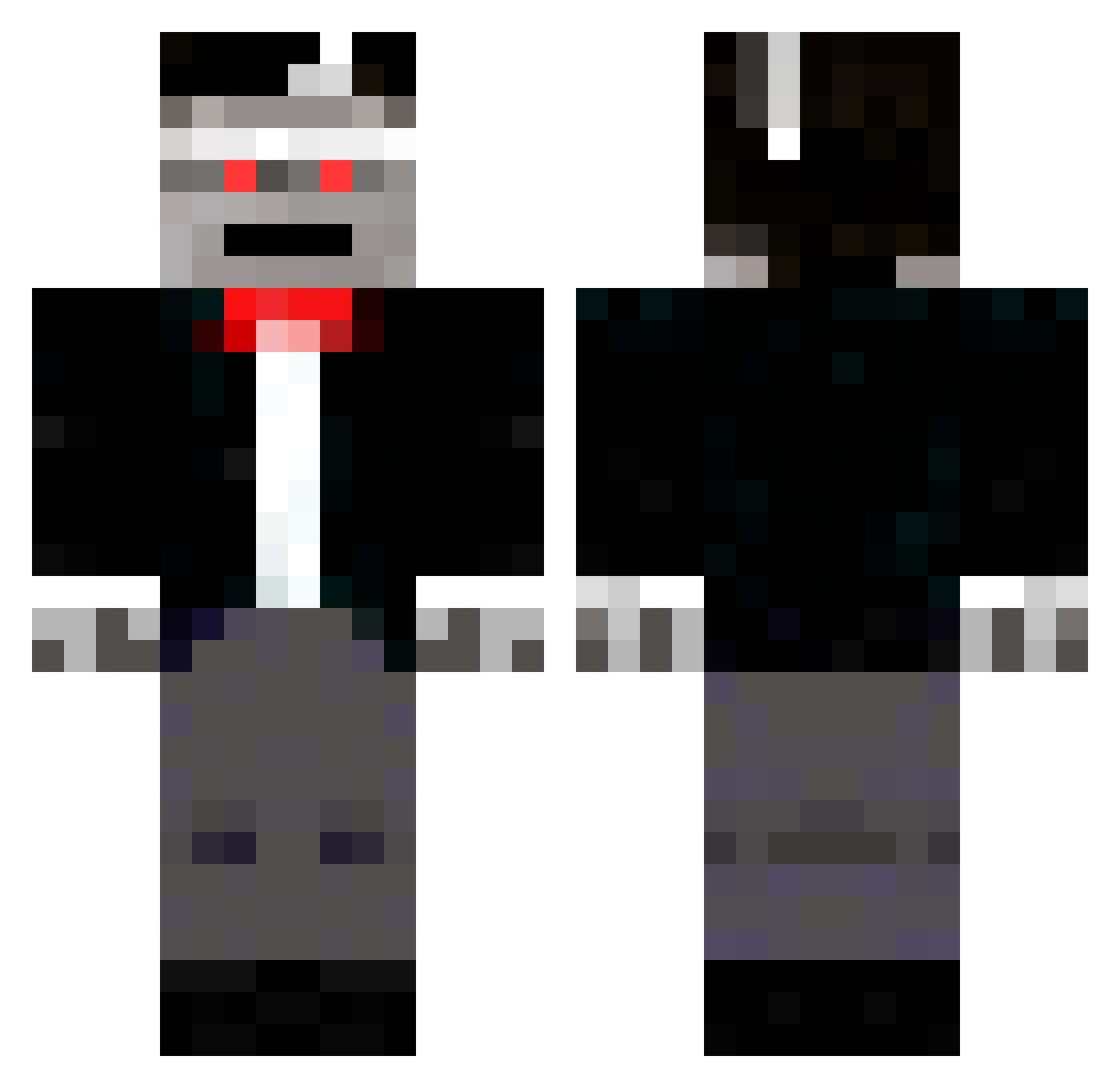 cucurucho Minecraft skin, front and back view