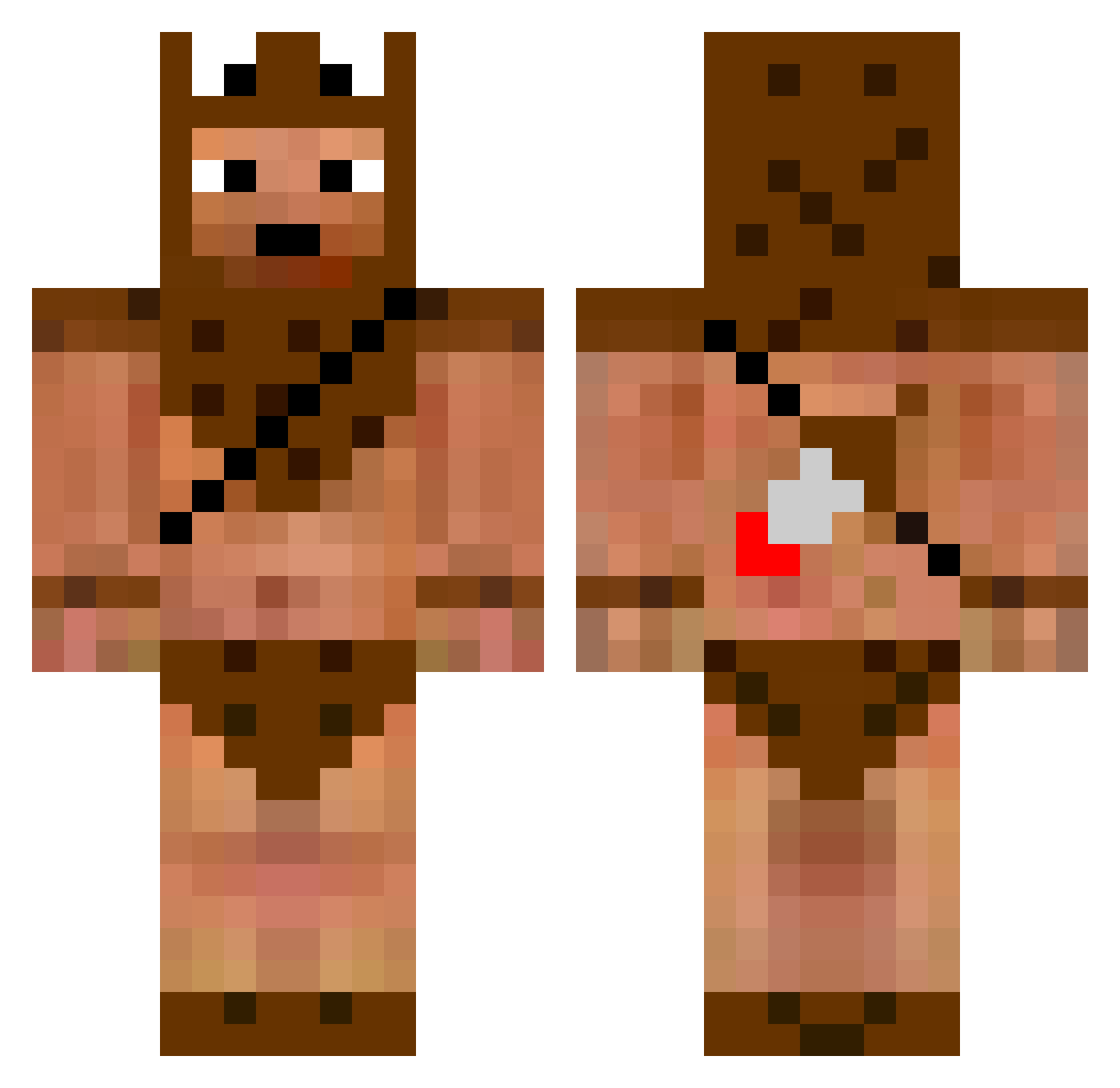 Crisping Minecraft skin, front and back view