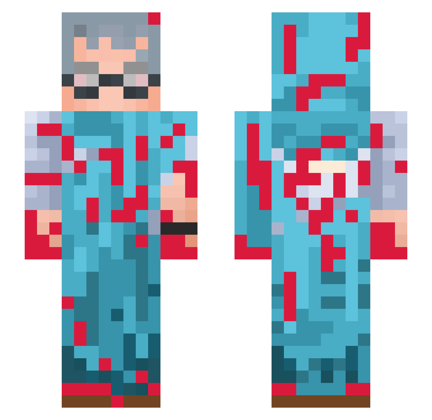 Shekh_Hasina Minecraft skin, front and back view