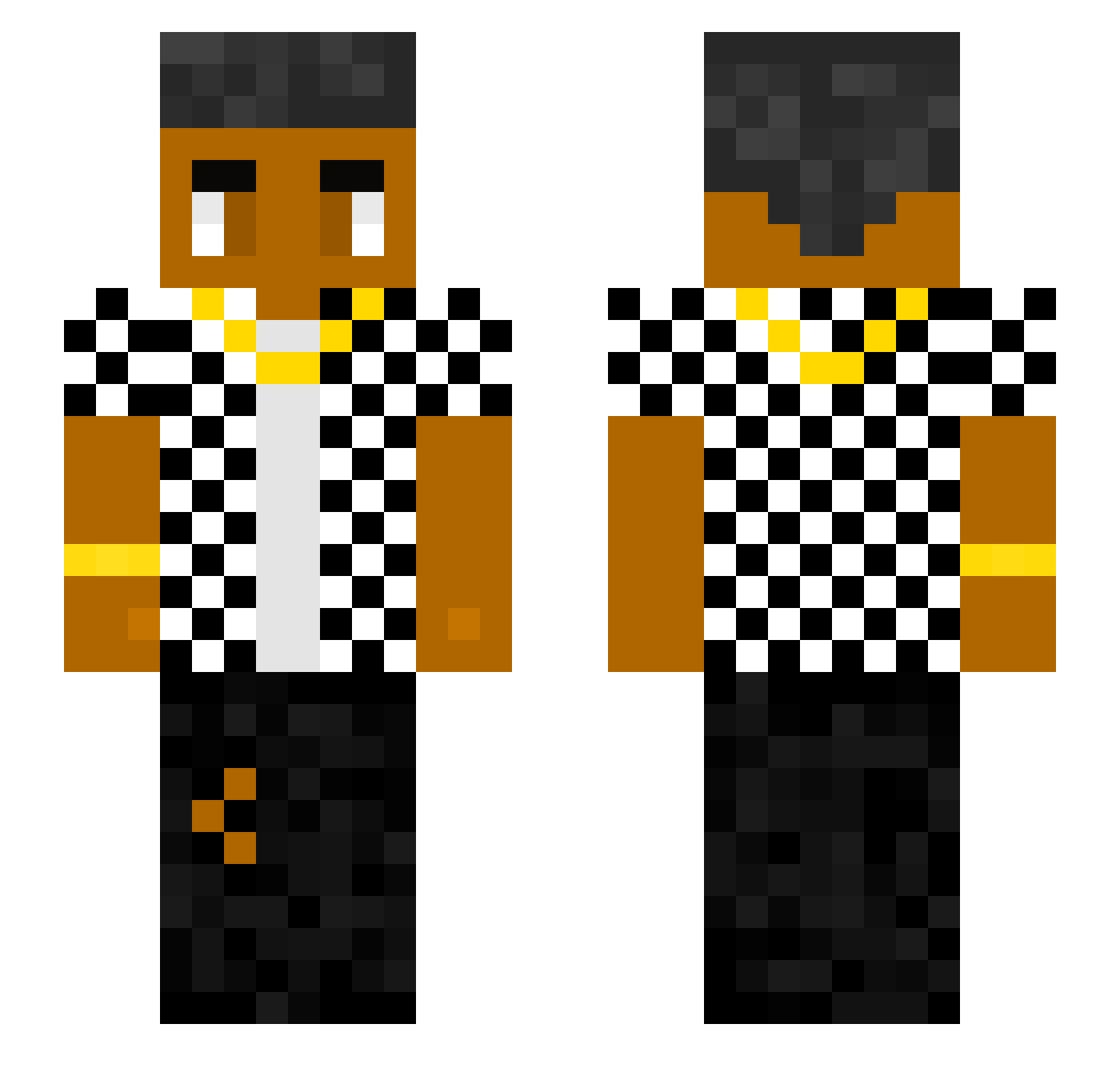 Snowcsp Minecraft skin, front and back view