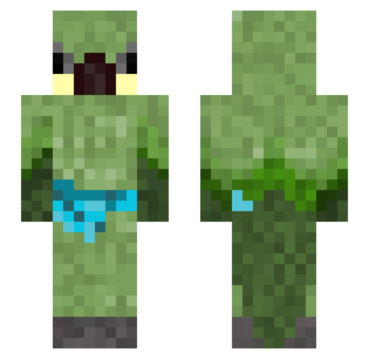 Lilmanhugo Minecraft skin, front and back view