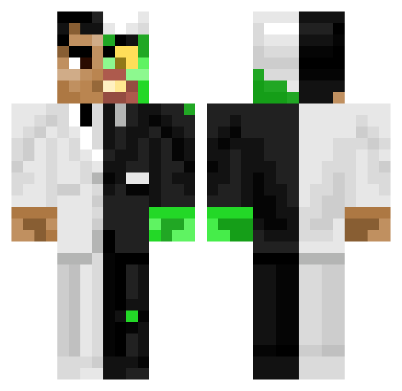 General_Gzuz Minecraft skin, front and back view