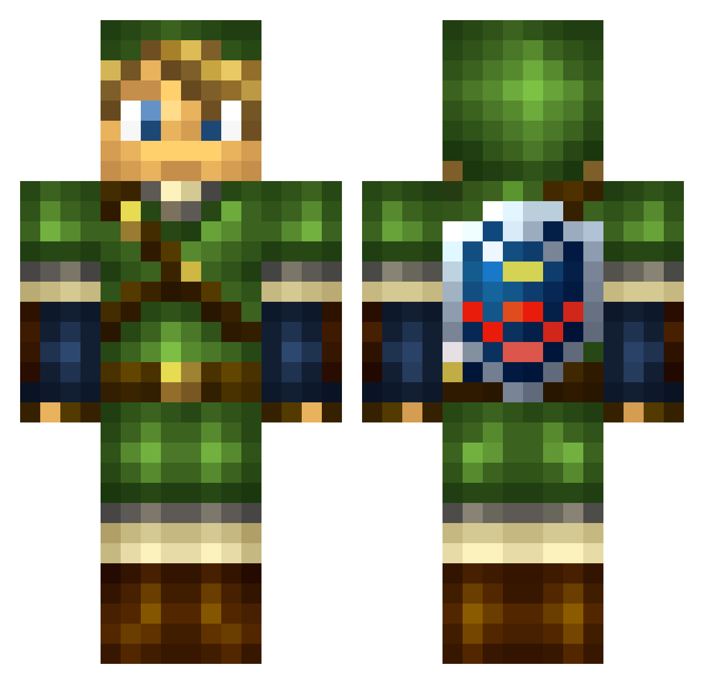 Jeri Minecraft skin, front and back view