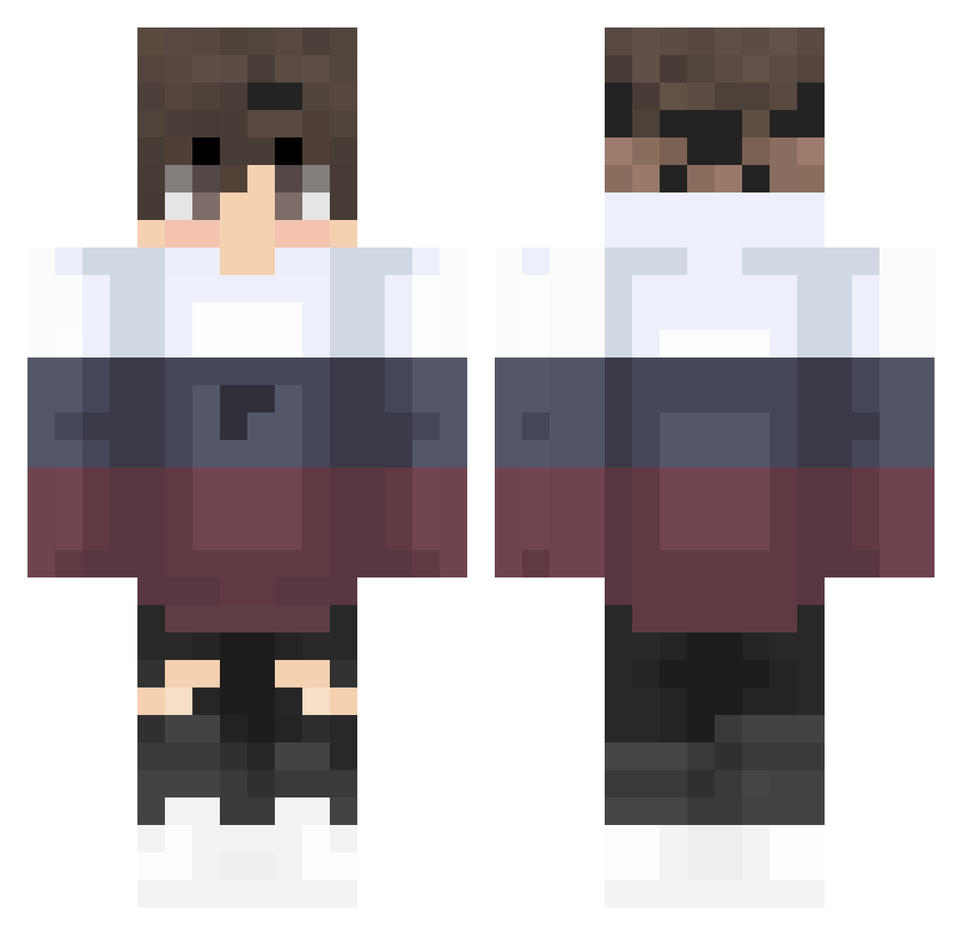 Sleepybag_Zzz Minecraft skin, front and back view