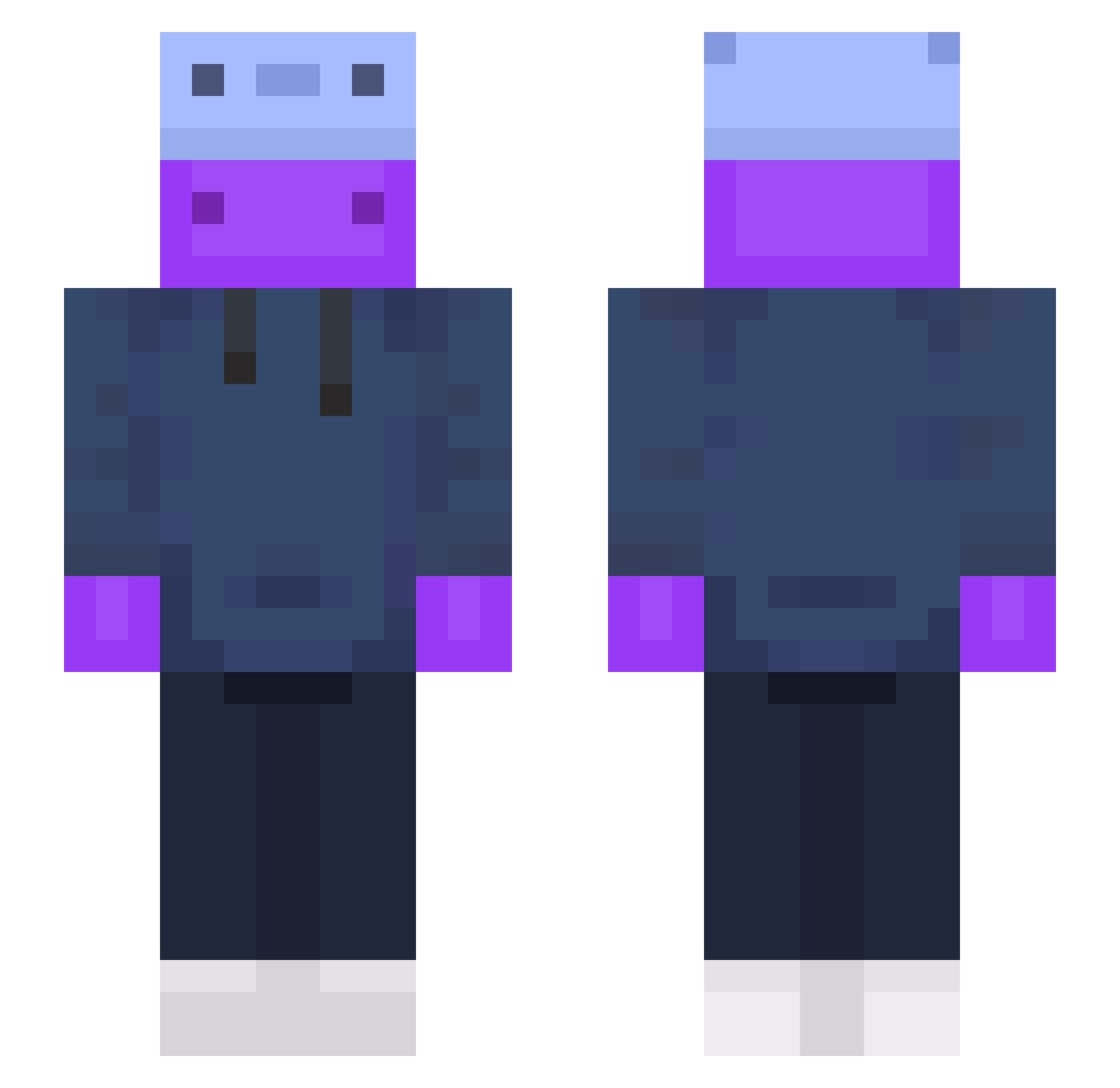 ZaroMC Minecraft skin, front and back view