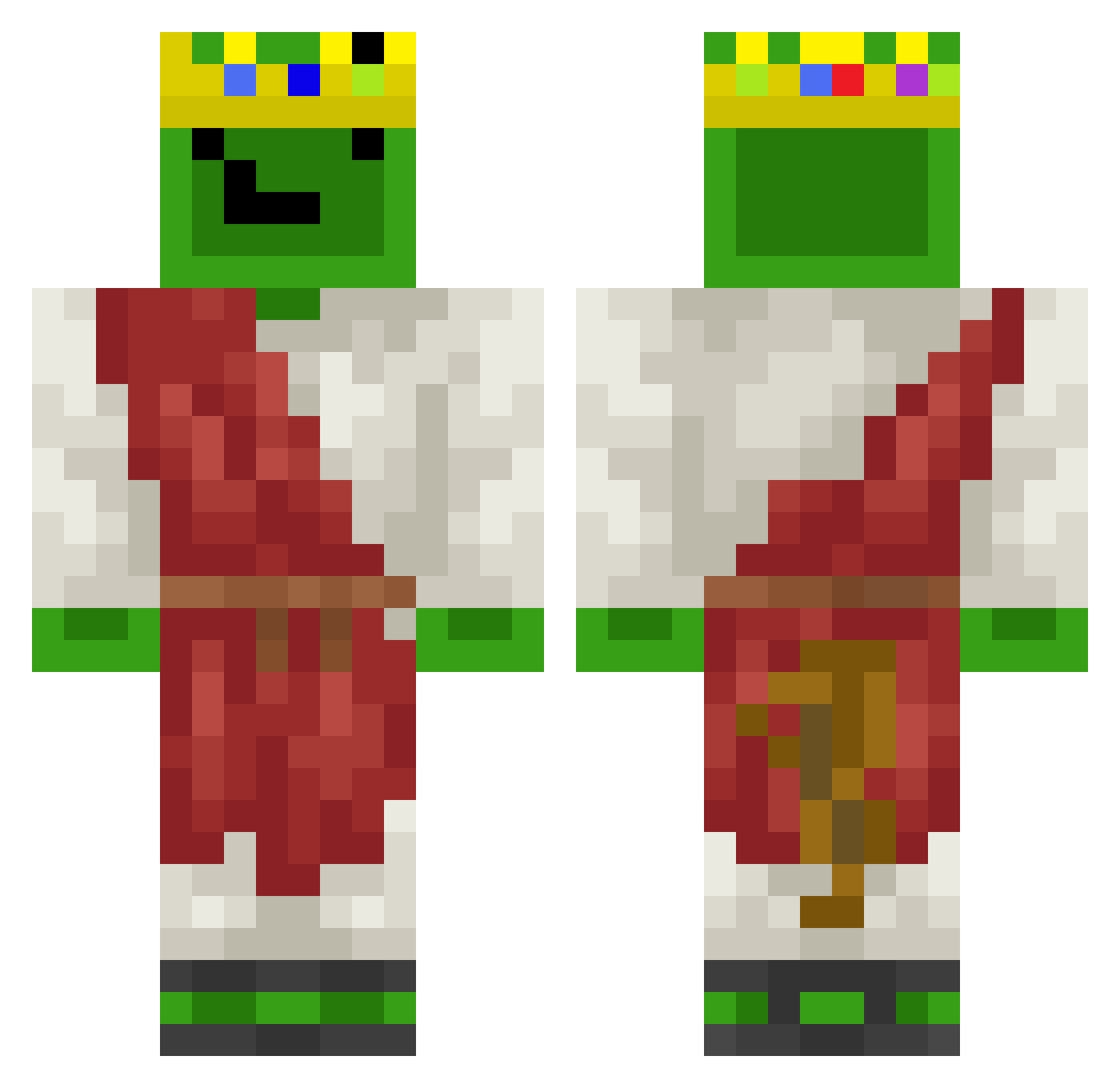King_Booger_1st Minecraft skin, front and back view