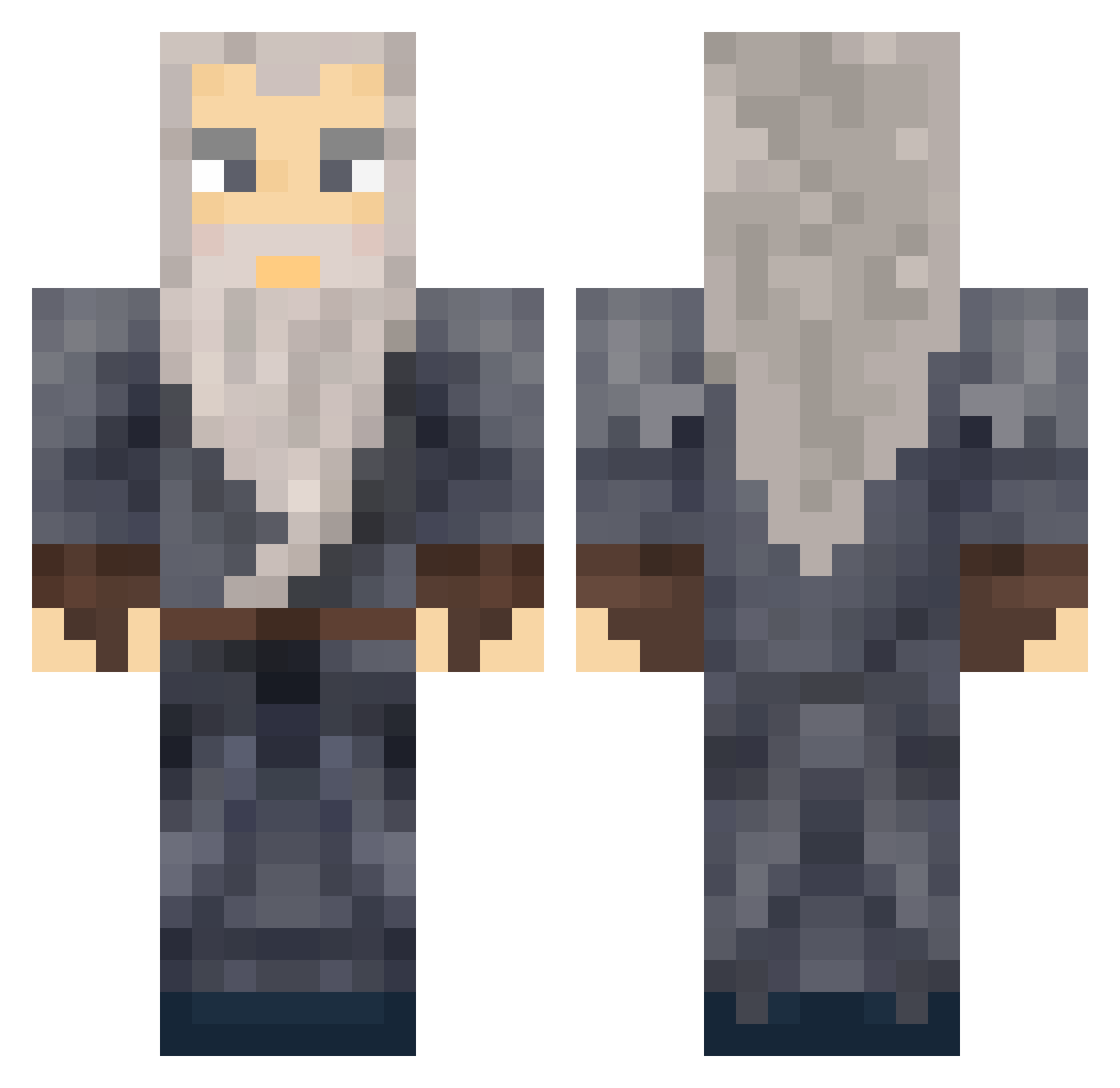 Dalkhan Minecraft skin, front and back view