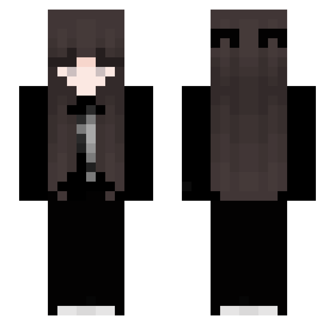 Natthixx Minecraft skin, front and back view