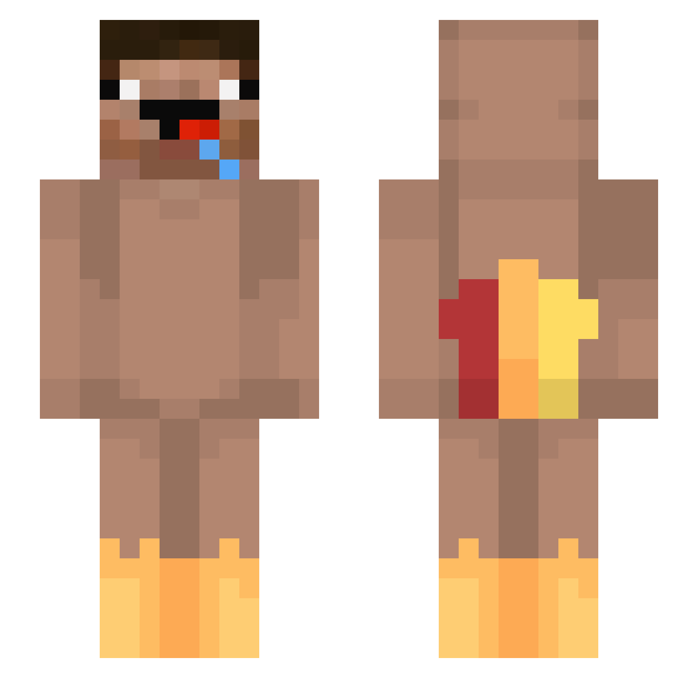 Waysic Minecraft skin, front and back view